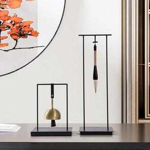 匠十三新中式书桌软装摆件毛笔挂架书法收纳文昌笔铜摆件免洗挂