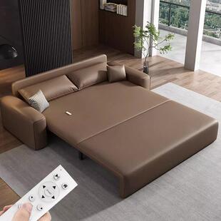 高端电动沙发床两用多功能客厅小户型轻奢全自动双人可折叠沙发