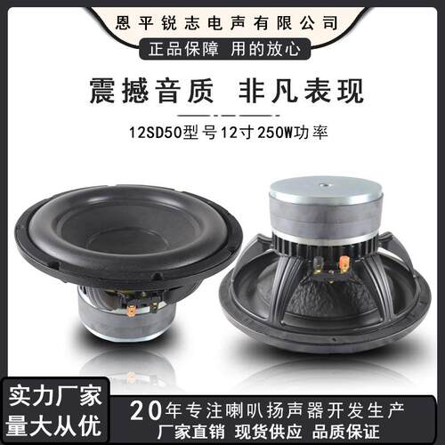 12寸250W功率重低音喇叭低音炮扬声器双磁50芯大功率娱乐音箱