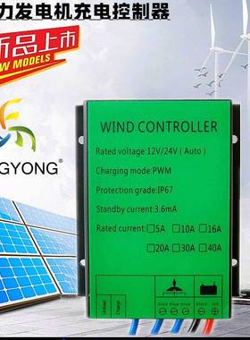 风力发电机充电涡轮机控制器12V24V30A40A600W800W1000W防水