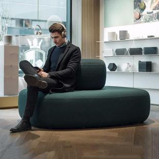 北欧现代创意服装店展厅工作室休闲区书吧图书馆双面背靠背沙发