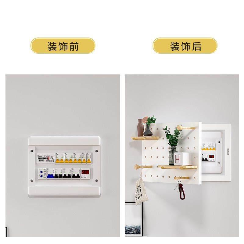 家庭电表箱盖板配电箱遮挡物装饰置物架创意挂件带衣架挂钩家用