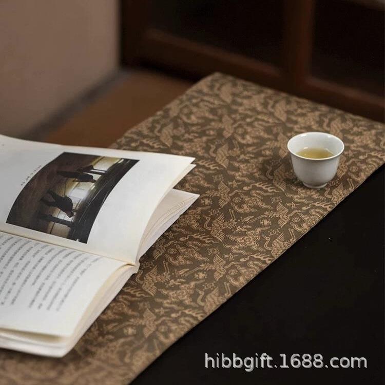 云鹤茶席知舍织造桌旗布艺中国传统纹样茶配中式长款短款