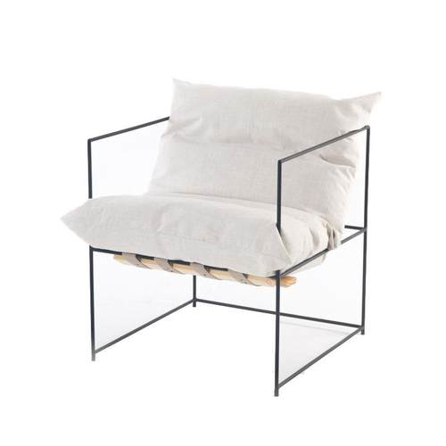 北欧设计师单人布艺沙发椅简约现代铁艺办公休闲个性躺椅子新品