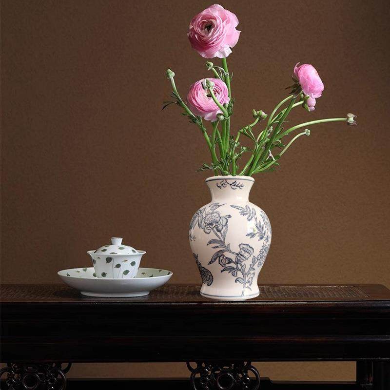 新中式青花瓷陶瓷花瓶客厅复古摆件仿古插花花瓶花器家居摆件,纺织面料/辅料/配套,纺织机械配件,淘宝优惠券,粉丝福利购,淘宝优惠卷