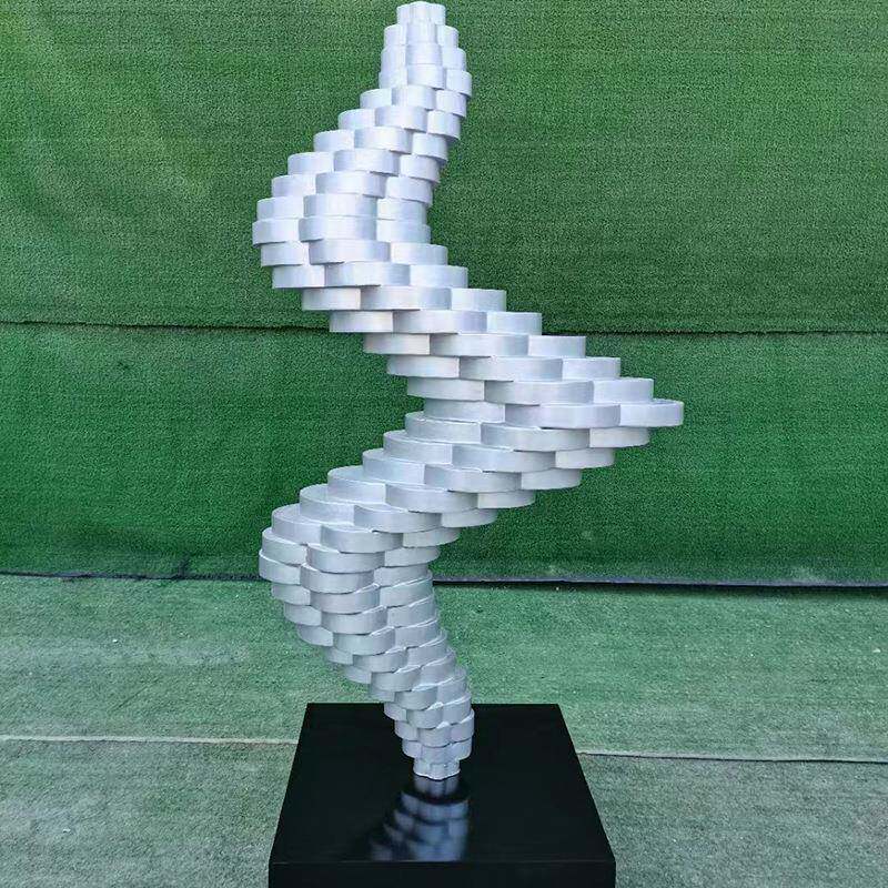 大型不锈钢抽象雕塑制作户外售楼部广场异形白钢景观落地装饰摆件