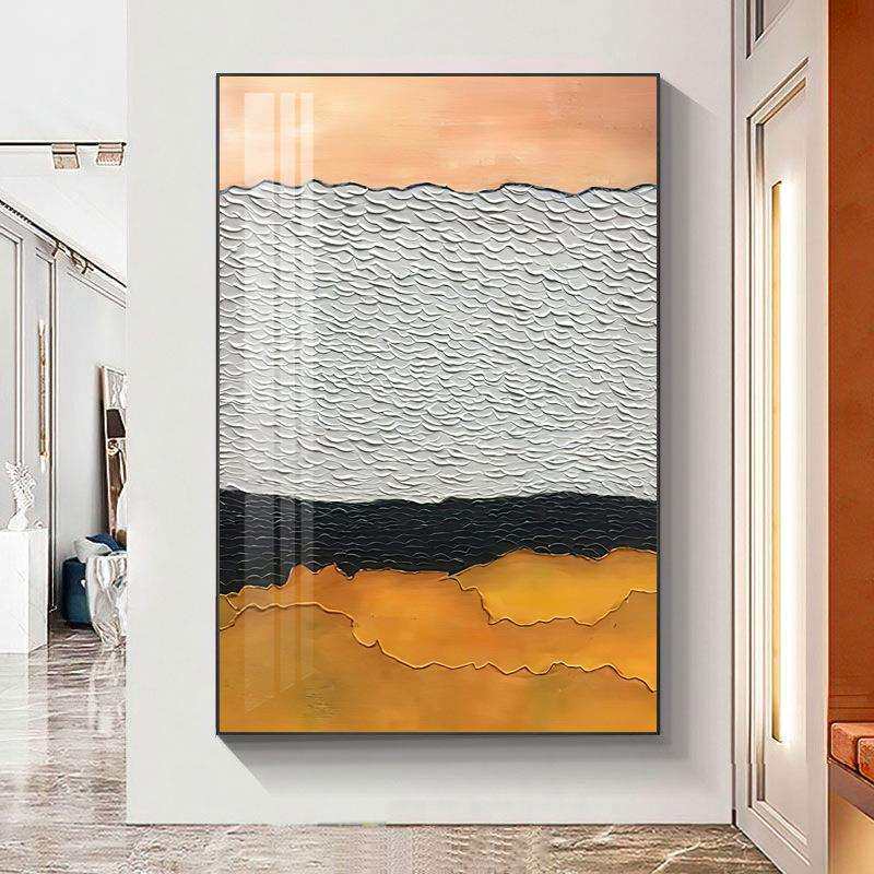 客厅沙发背景落地大画现代简约肌理挂画抽象壁画酒店玄关装饰画