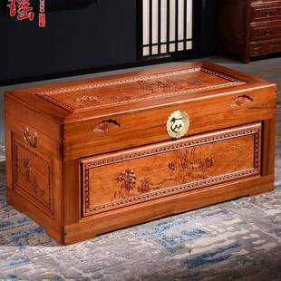 香樟木箱子加长加厚字画收藏箱实木衣箱婚嫁箱储物箱仿古中式