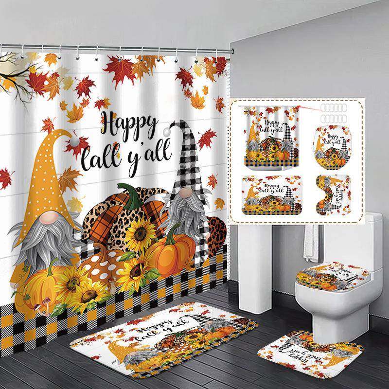 秋季南瓜卡车浴帘家居地垫四件套卫生间干湿分离隔断浴帘防水浴帘,纺织面料/辅料/配套,纺织机械配件,淘宝优惠券,粉丝福利购,淘宝优惠卷