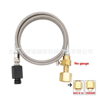 不锈钢外编管苏打气泡水机接过气管带泄气接大瓶Cga320/W21.8