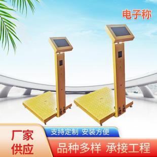 多功能称重电子称触摸屏自动称重台秤扫码 刷客识别240L垃圾桶称