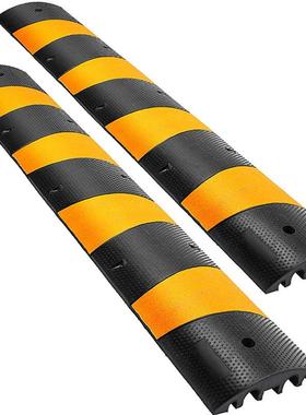 183cm停车场减速带室外走线槽保护电缆过线槽汽车通行橡胶线槽