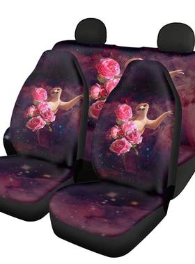 汽车座椅套五座位款四季3PCS坐垫罩三件套动物花朵来图印花全包
