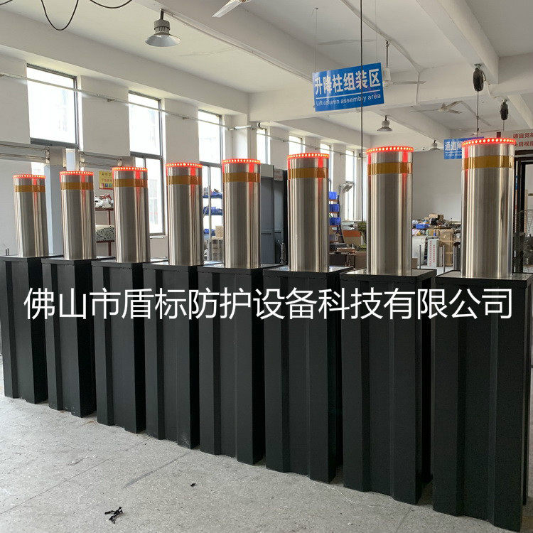 广州不锈钢自动液压升降路柱防冲撞拦截圆柱挡车桩可伸缩止车地桩