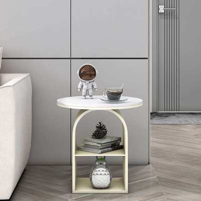 圆形奶油边几卧室沙发茶家用边柜现代简约客厅床头柜置物架桌子风