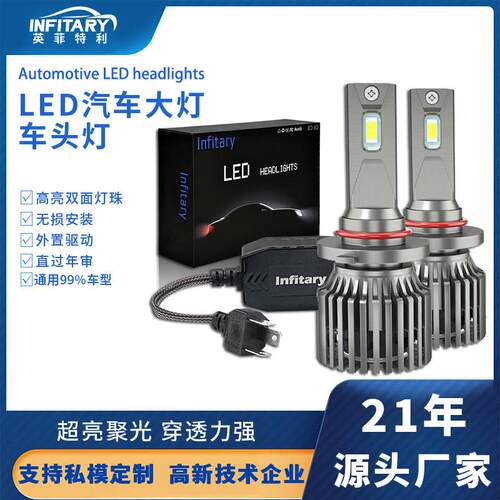 跨境汽车led大灯h7led灯远近一体车灯h4灯泡透镜改装汽车led大灯