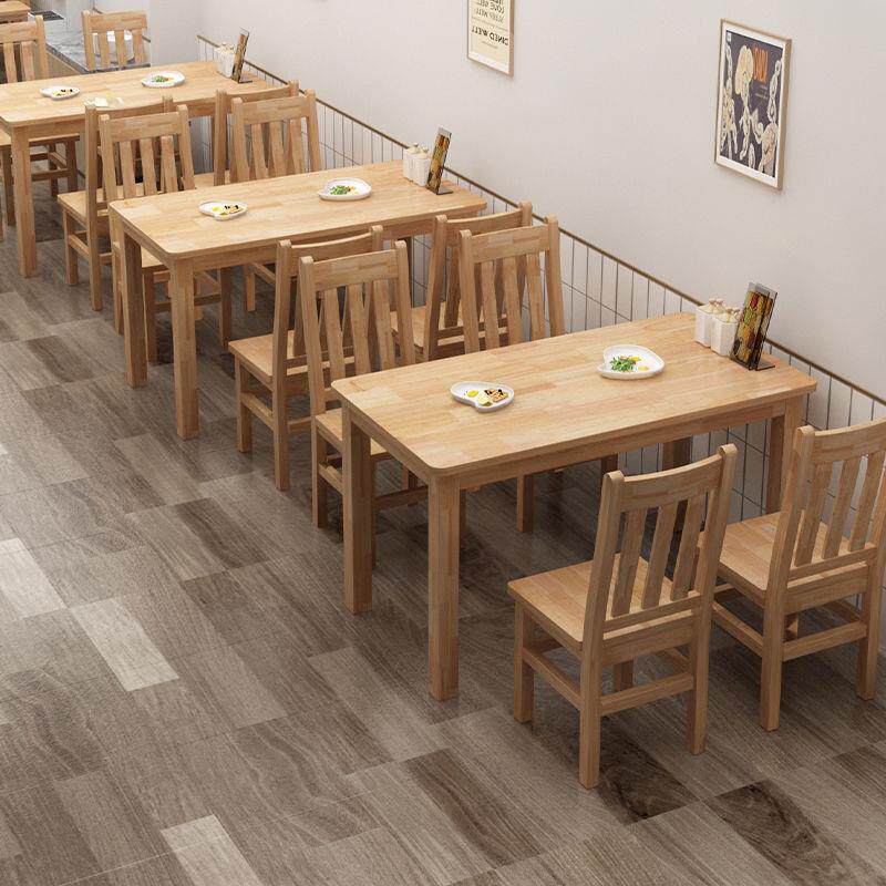 实木餐桌椅组合餐饮商用饭店面馆食堂快餐早餐小吃店桌椅长方形桌