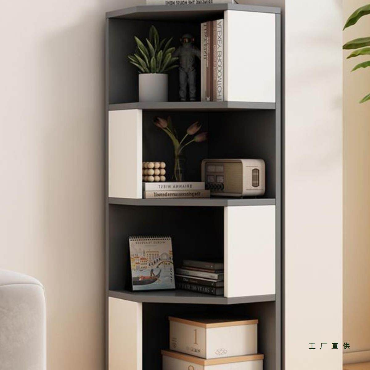 角柜转角置物架墙角柜书架拐角柜高颜值大气客厅卧室边角柜