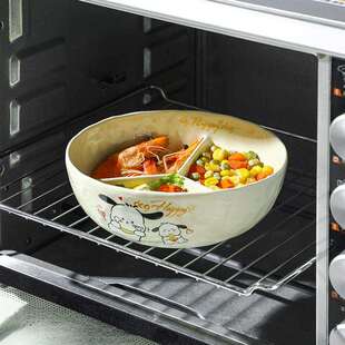 陶瓷分格餐盘大人定量分隔碗减脂餐家用带盖加深三