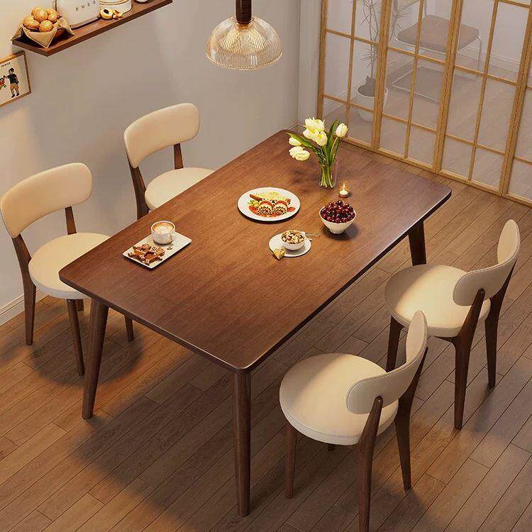 北欧实木餐桌椅加厚家用现代组合小户型简约组装长方形吃饭桌子