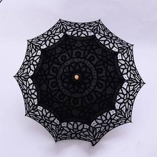 手工钩花晴雨伞绣花婚庆蕾丝花边棉布伞欧式仿古工艺创意舞蹈伞