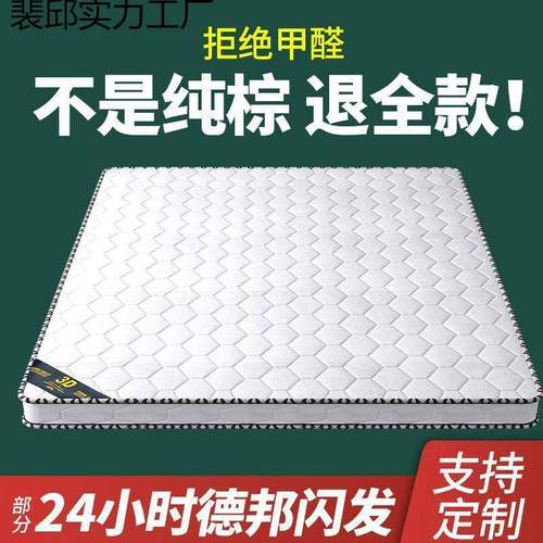 纯椰棕床垫环保双人棕垫.偏硬护脊加厚棕榈经济家用折叠床