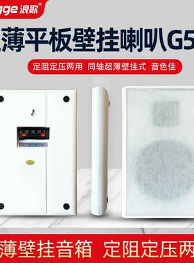 浪歌G506超薄壁挂式喇叭定压定阻两用挂墙平板音响背景音乐音箱
