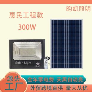 惠民300W太阳能灯户外家用感应投光灯新农村庭院灯自动亮照明路灯