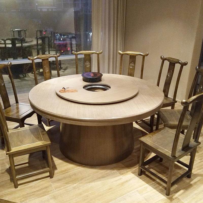 乔佳仁酒店电动餐桌大圆桌饭店欧式现代电动餐桌20人圆桌火锅餐桌