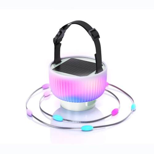 新品太阳能露营灯便携式户外充电RGB氛围灯可收纳防水小夜灯