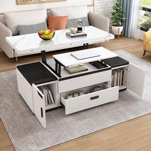 升降茶几餐桌两用多功能客厅饭桌子二合一家用小户型一体可折叠B&