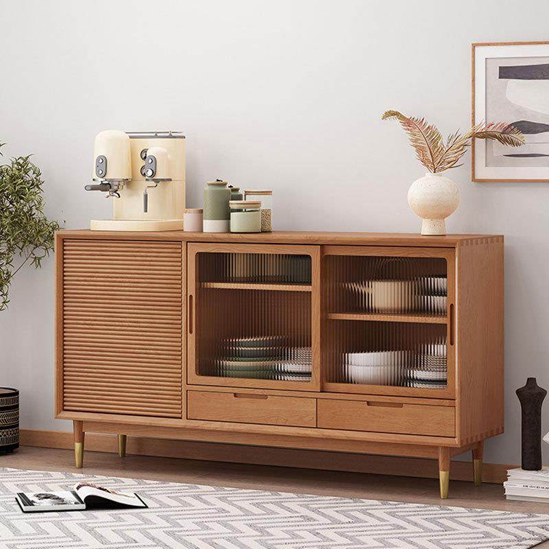 北欧实木樱桃木餐边柜日式原木中古客厅边柜多功能玻璃收纳储物柜,纺织面料/辅料/配套,纺织机械配件,淘宝优惠券,粉丝福利购,淘宝优惠卷