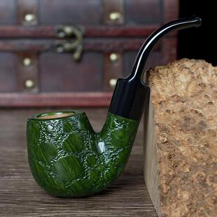 木香手工石楠木沙芬款木制烟具9MM过滤自由式烟斗