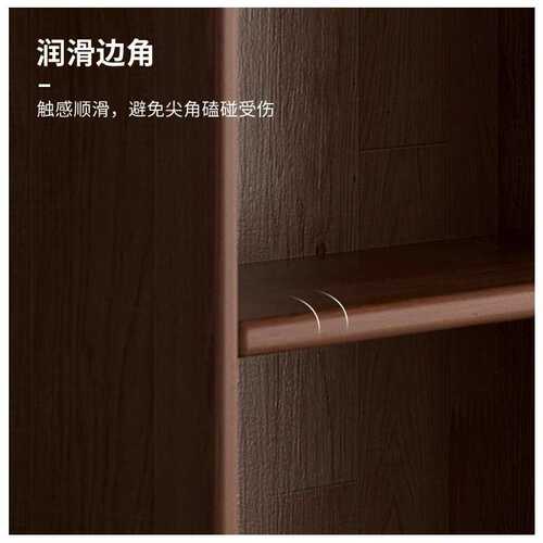 全实木书柜一体整墙一面墙书架落地胡桃木色客厅展示柜收纳储物柜