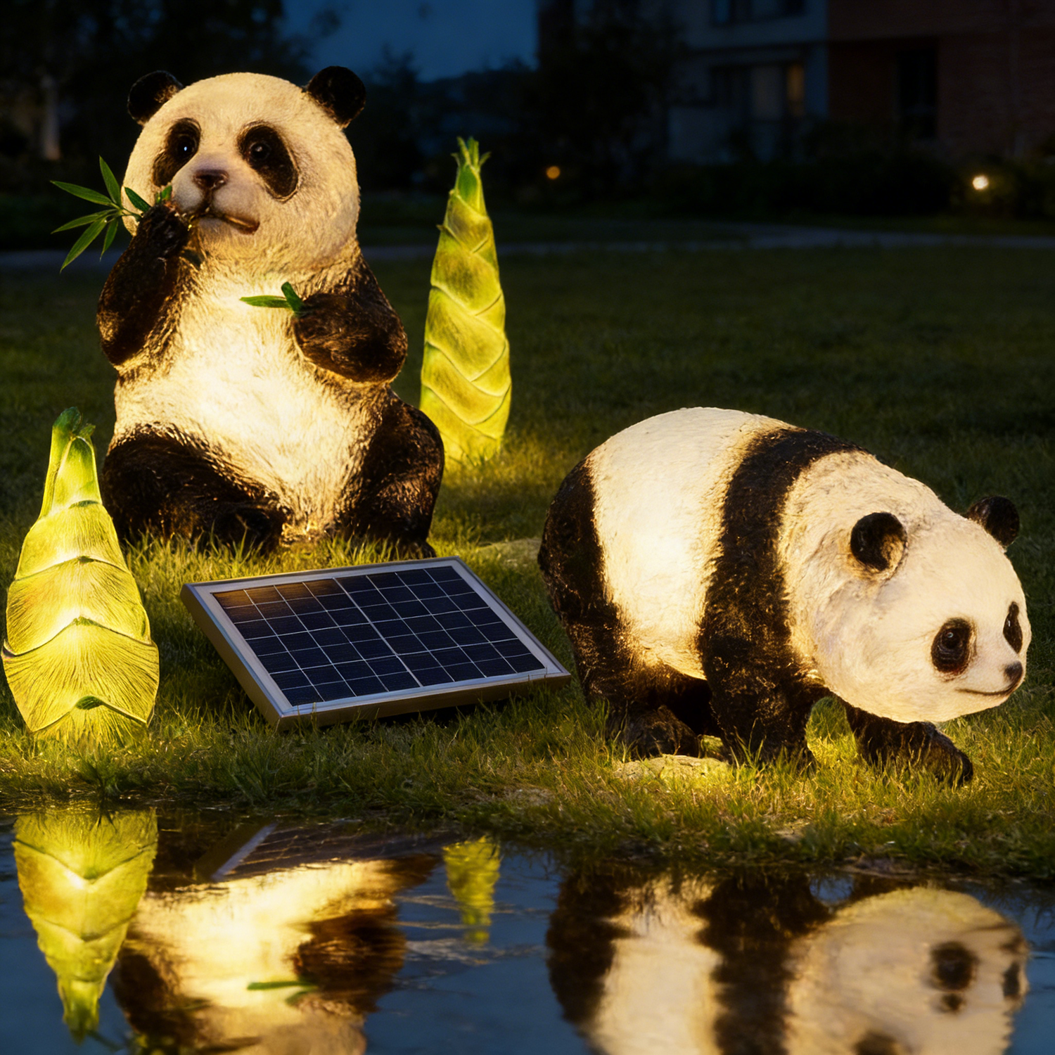 太阳能户外熊猫灯防水别墅庭院景观公园装饰仿真动物造型草坪灯