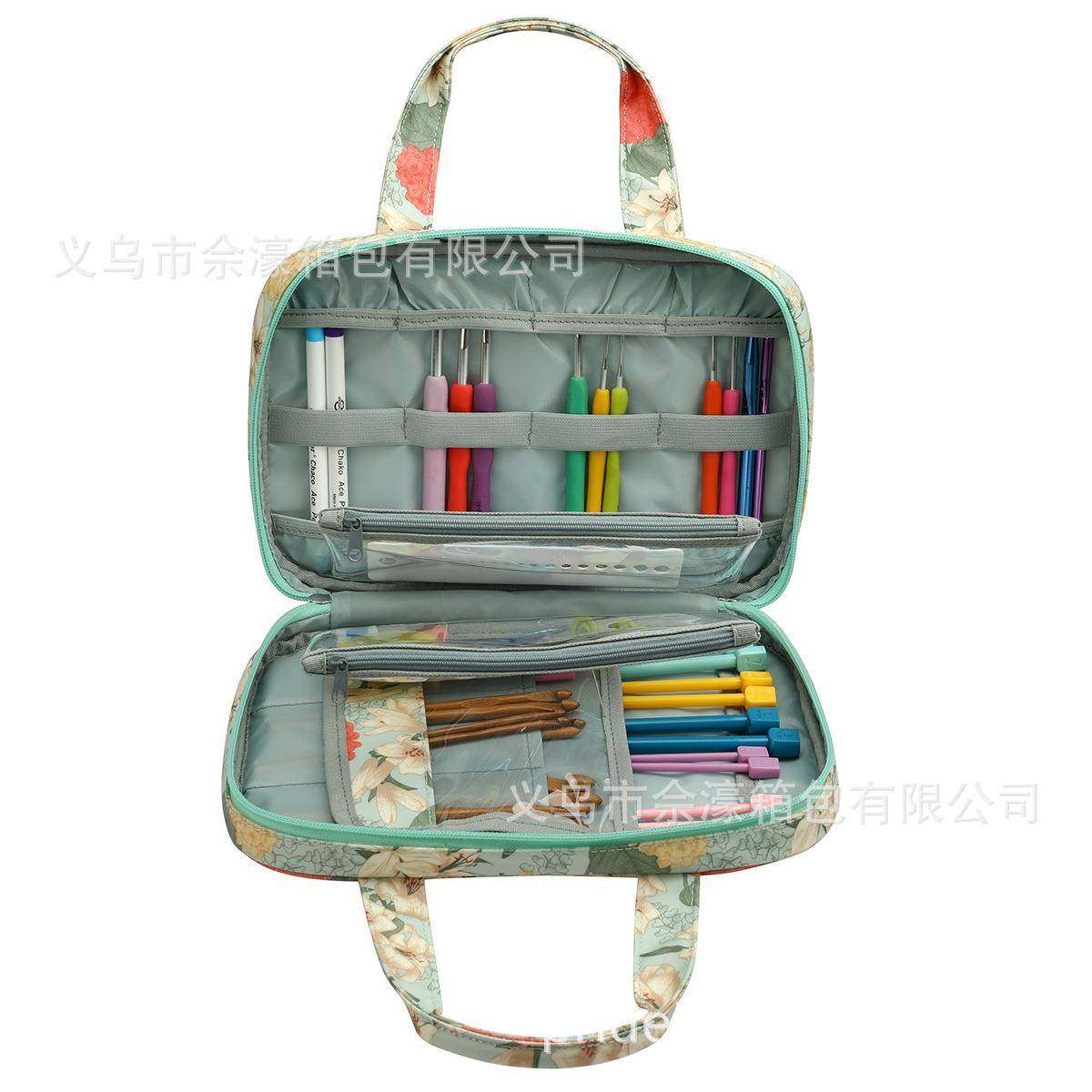 新款绿色百合图案钩针收纳包棒针收纳袋编织工具收纳包,工业油品/胶粘/化学/实验室用品,其他实验室设备,淘宝优惠券,粉丝福利购,淘宝优惠卷