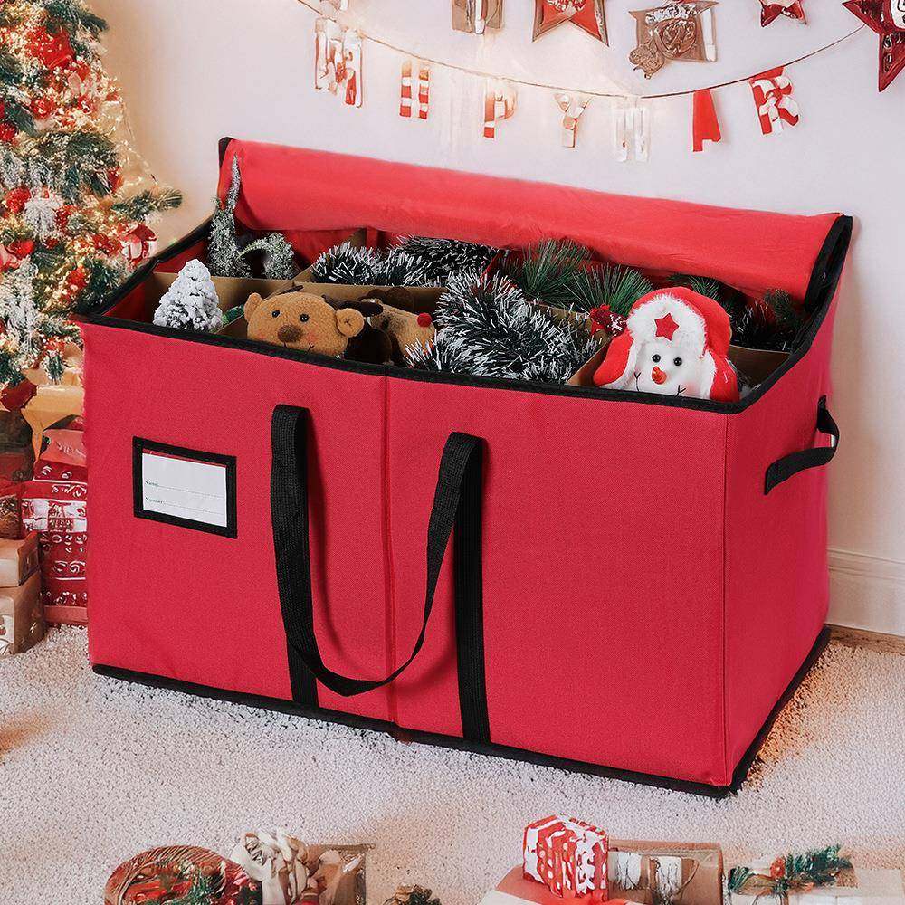 圣诞人物整理收纳容器可存放8个节日人物可折叠圣诞雕像收纳盒