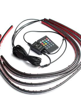 汽车LED声控氛围灯底盘灯装饰灯一拖四七彩爆闪氛围灯60*90