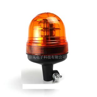 R6512 24V高亮12LED爆闪旋转警示灯工程叉车顶警告圆灯黄色
