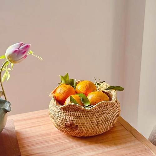 越南藤编北欧水果篮藤编茶几水果盘欧式客厅创意家用福袋简约现