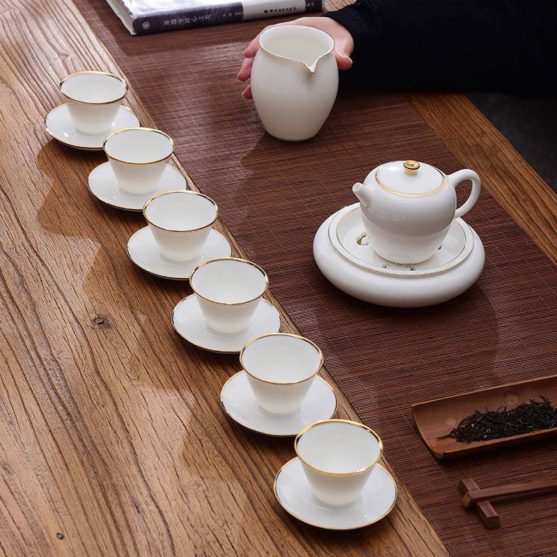 成艺陶瓷德化白瓷陶瓷茶具套装润白三才盖碗个人杯主人杯新品上市