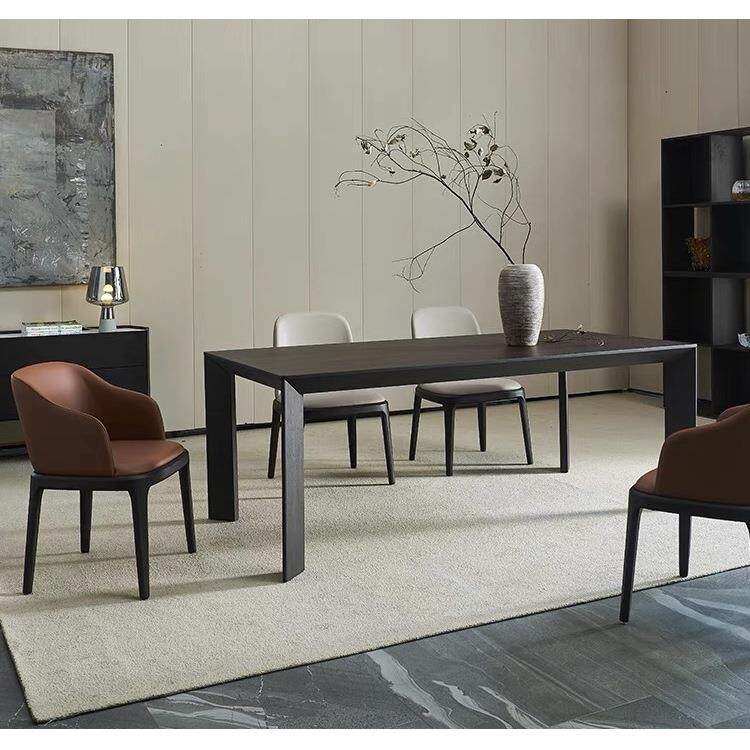 北欧全实木餐桌极简长方形会议桌设计师工作台简易长条桌创意书桌