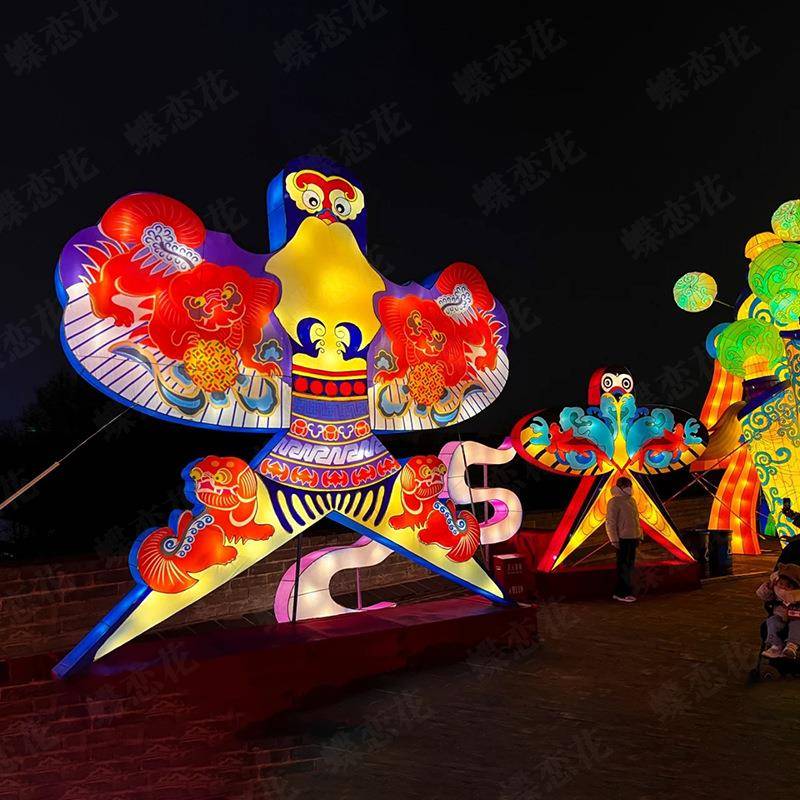 大型景区风筝花灯国庆中秋户外灯展手工彩灯景区灯光秀造型灯