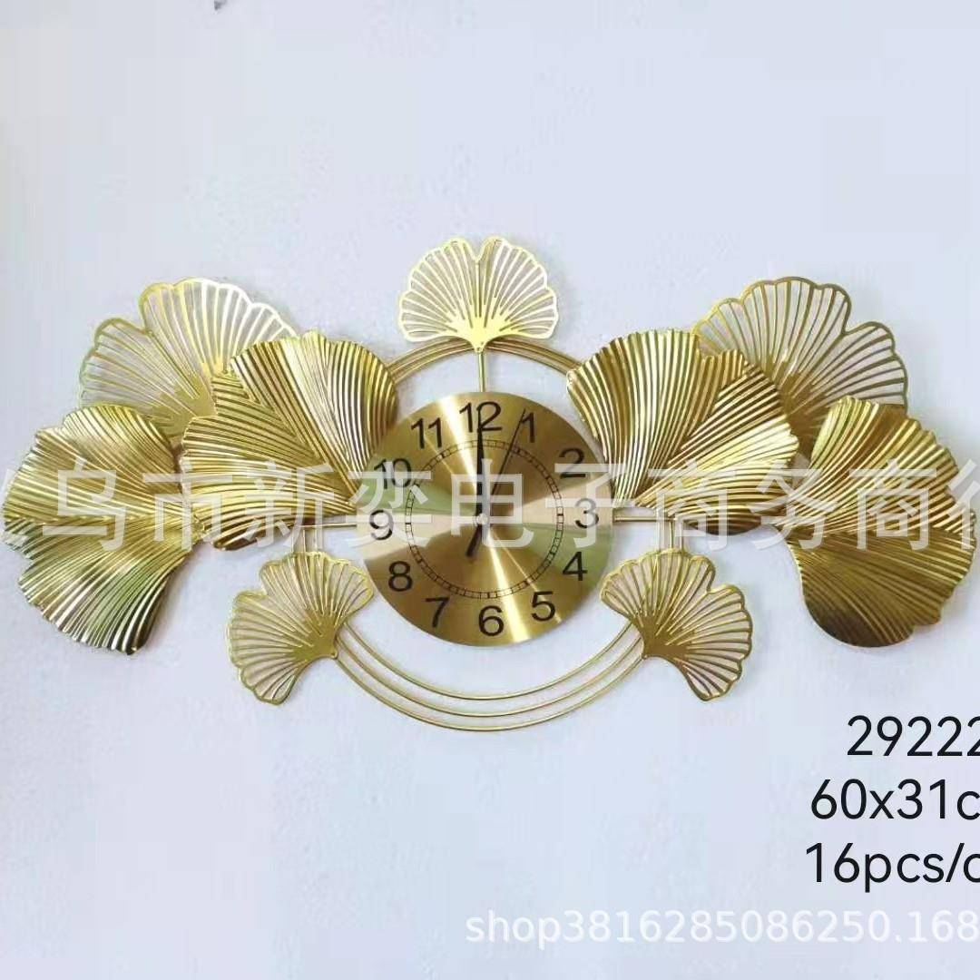 挂钟复古简约铁艺时钟壁挂装饰圆形钟表创意静音钟表静音出口
