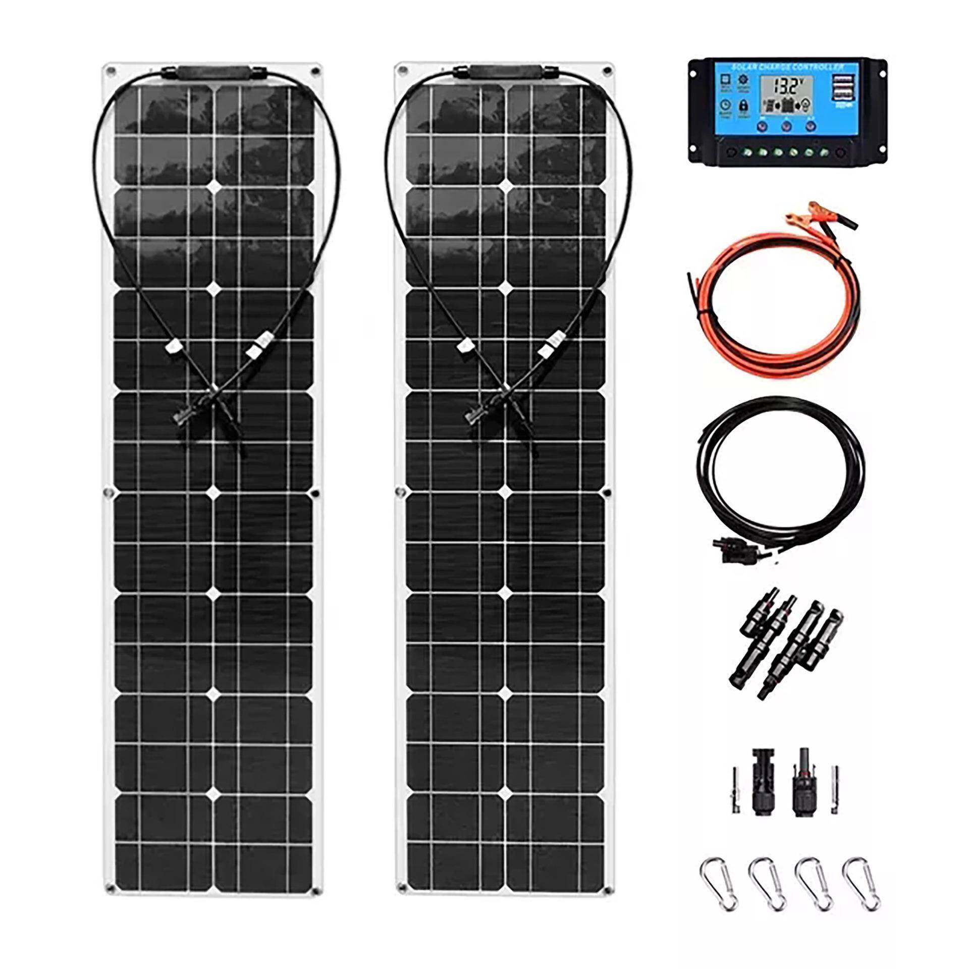太阳能板50W100W太阳能电池板太阳能光伏系统屋顶房车RV轮船充电
