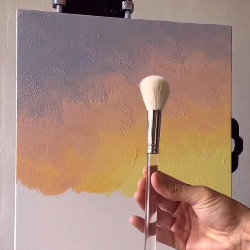 丙烯专用晕染打底刷软羊毛专业画画笔水彩水粉涂底美术绘画工具