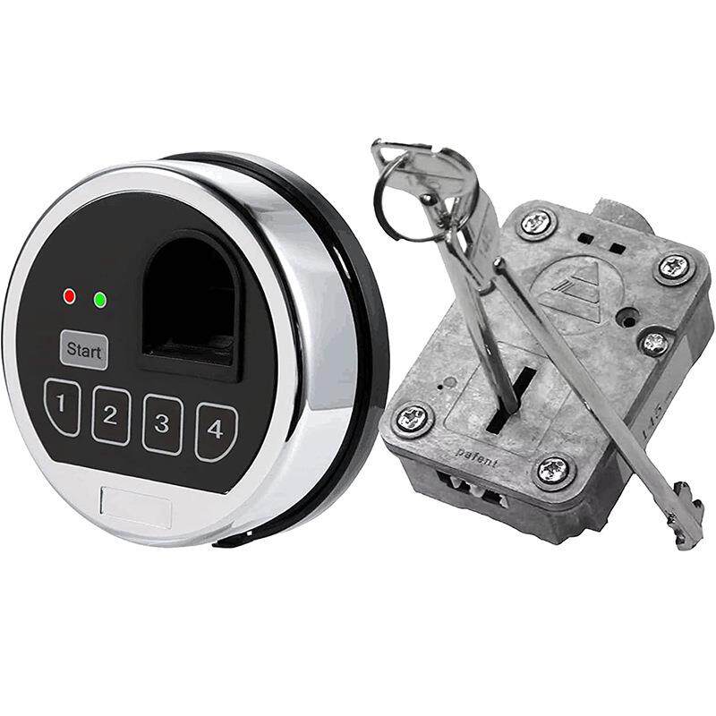 供应圆形保险柜密码板保险箱指纹密码锁金属面板带延时lock