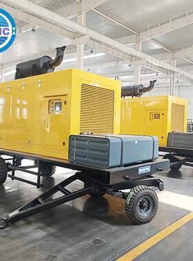 潍柴300kw三相50HZ400V柴油 拖车式发电机组 静音型 防雨罩拖车