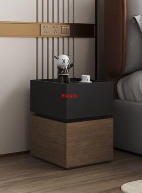 简2024新款极简实床头柜储现代木约轻奢感卧室置物架创意IJM物柜