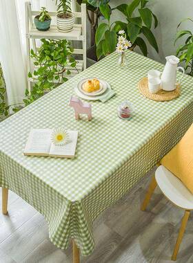 9Z油RT高JRD品质防水防餐桌布小清新欧田布艺绿色格式子长方形茶
